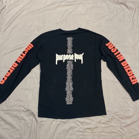 Justin Bieber Purpose Tour 2016 concert reprint long sleeve tshirt size medium - Picture 3 of 11